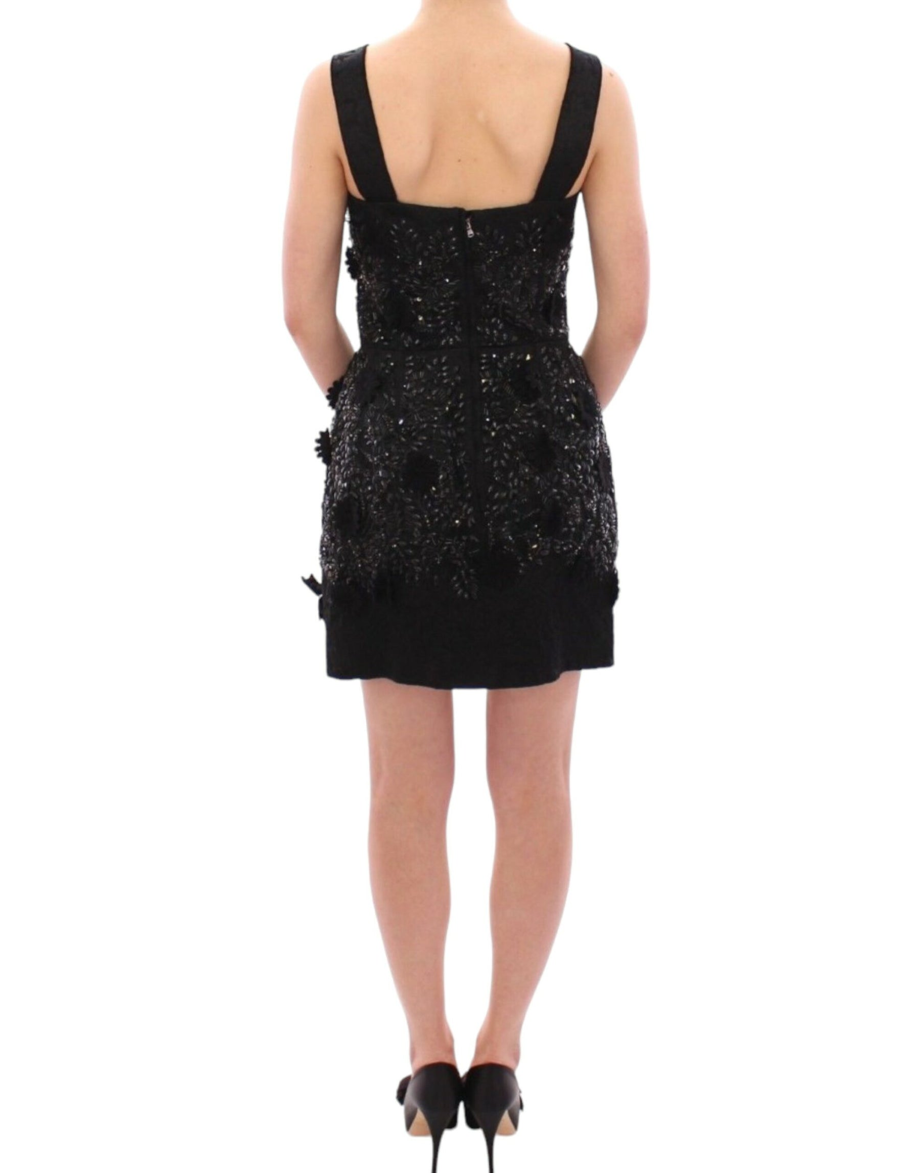 Dolce & Gabbana Black floral crystal embedded dress | Regal Royce