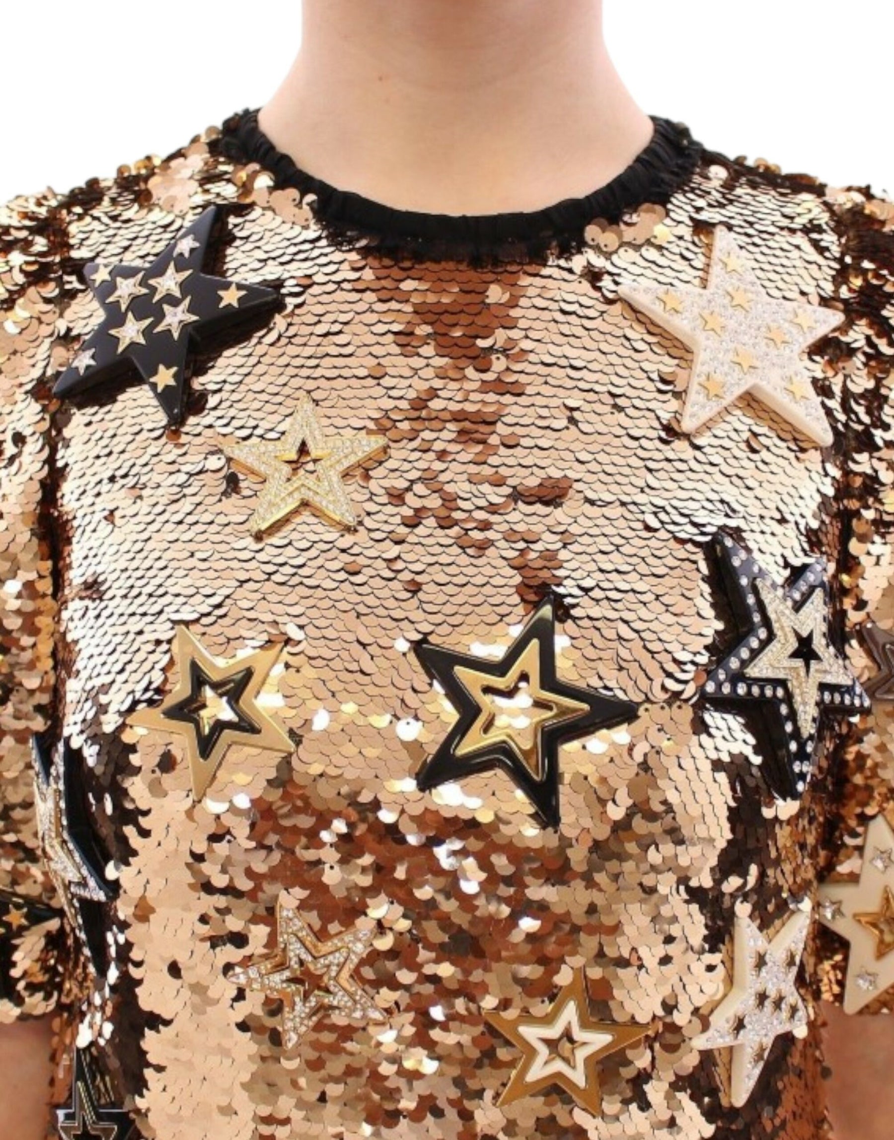 Dolce & Gabbana Masterpiece gold sequined crystal swarovski dress | Regal Royce