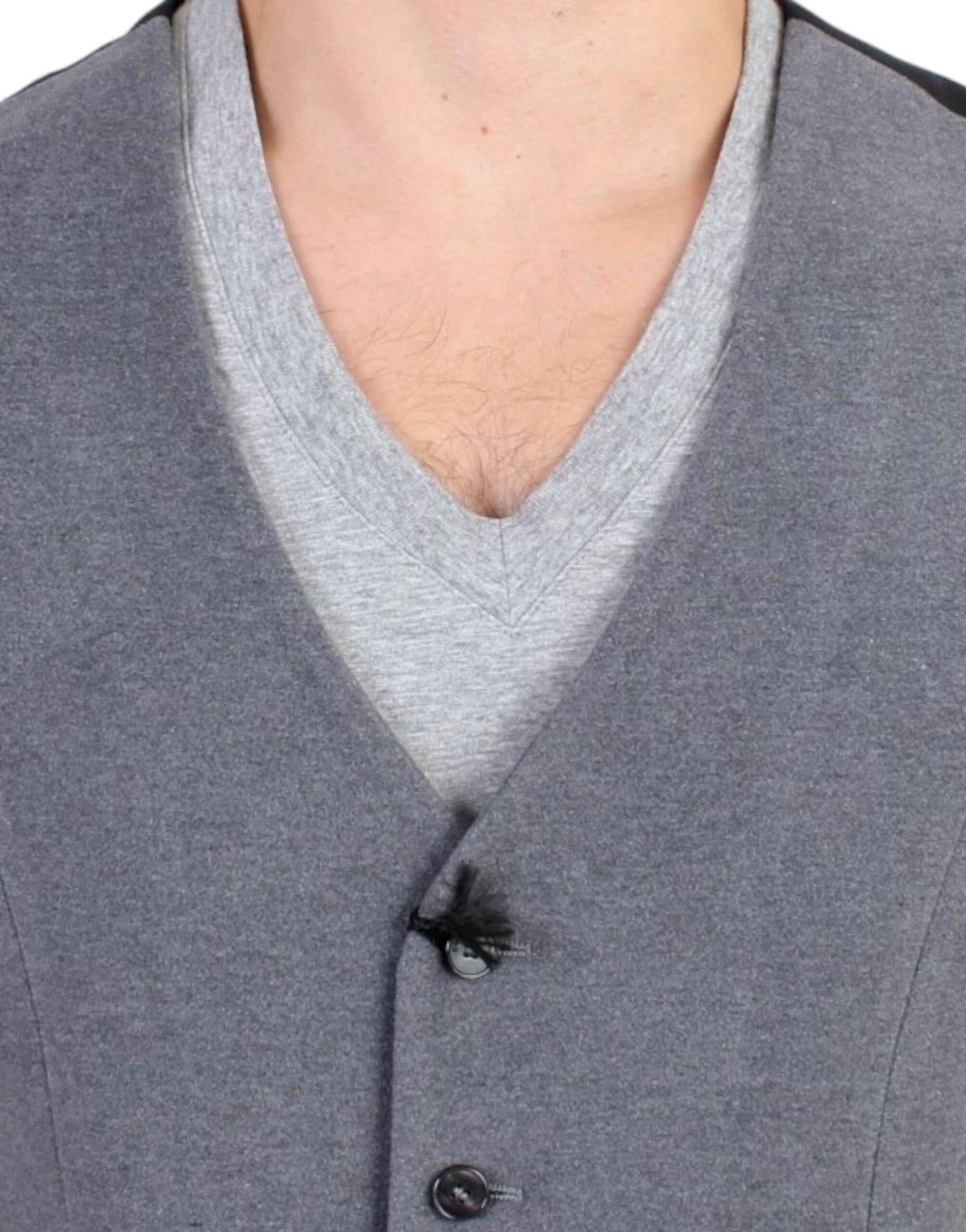 Costume National Gray cotton blend casual vest | Regal Royce