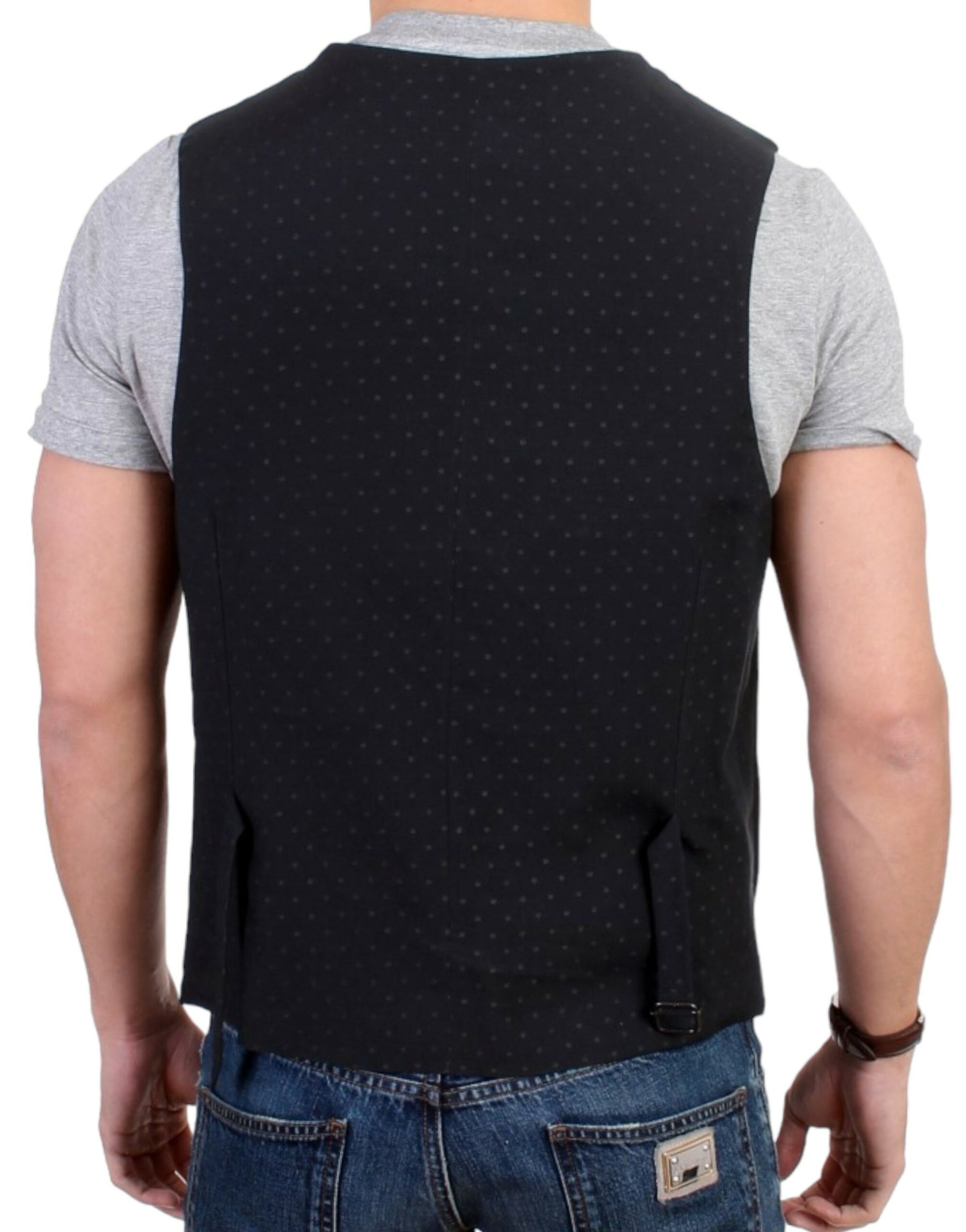 Costume National Black wool blend casual vest | Regal Royce