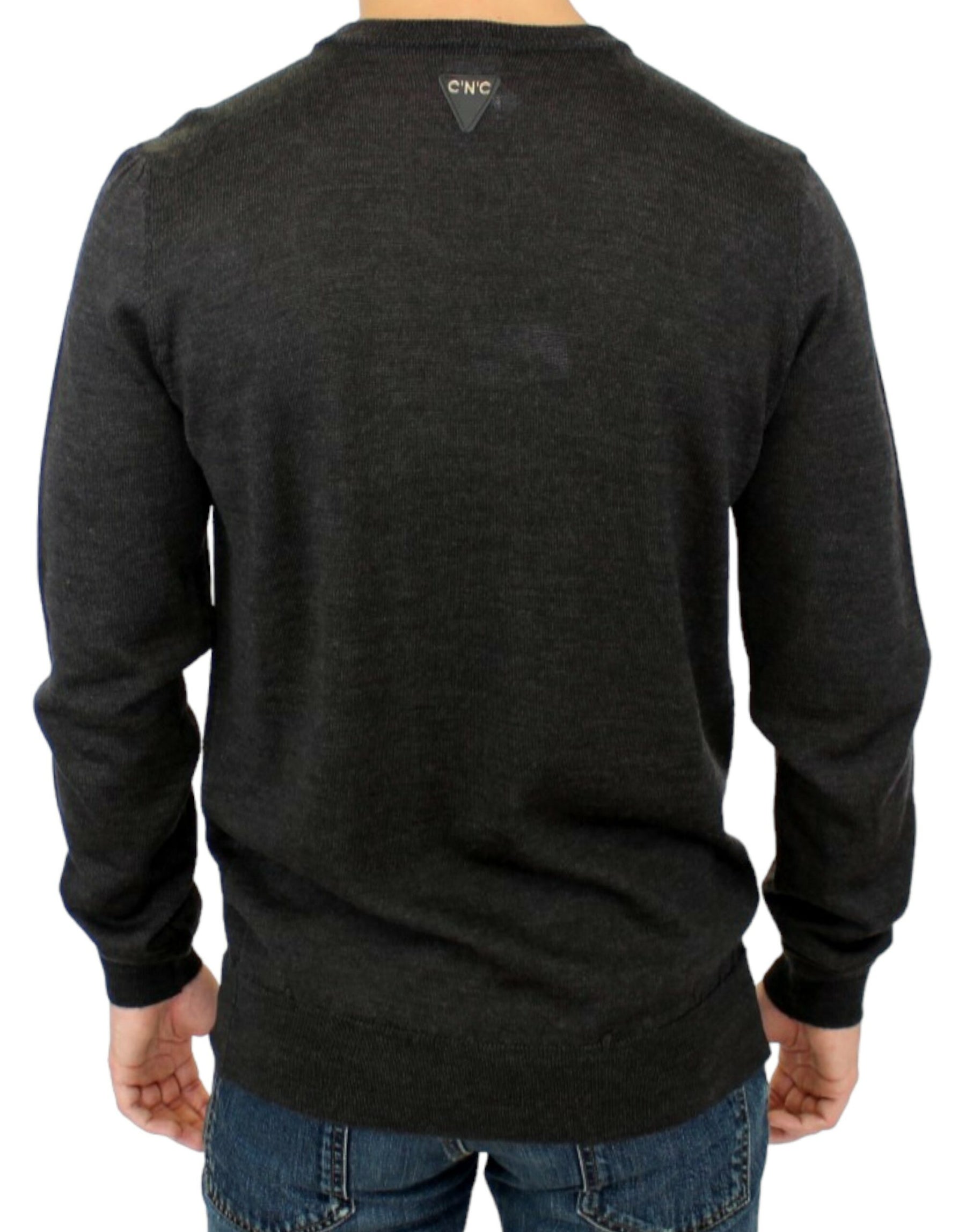 Costume National Gray crewneck pullover sweater | Regal Royce