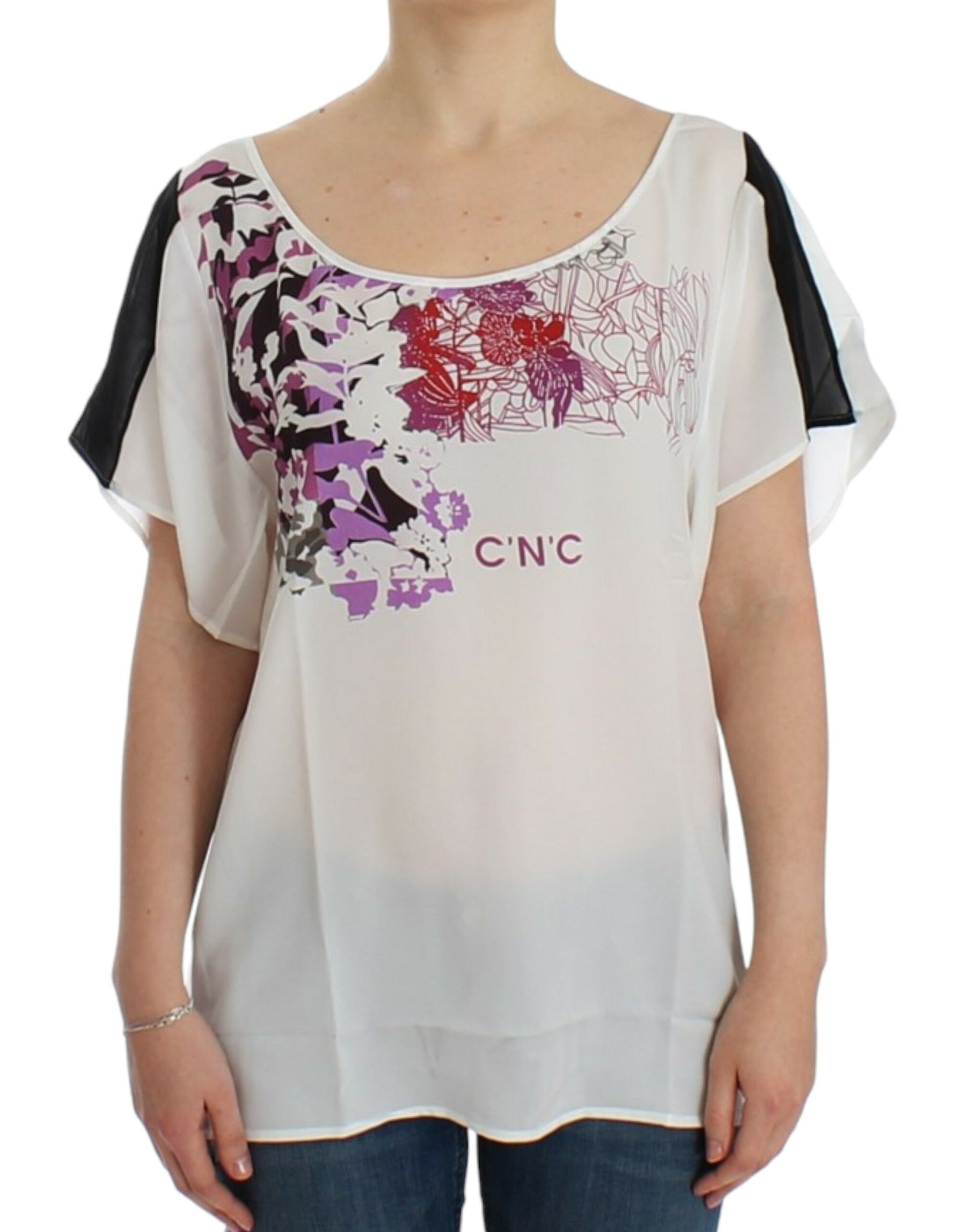 Costume National White motive print blouse | Regal Royce