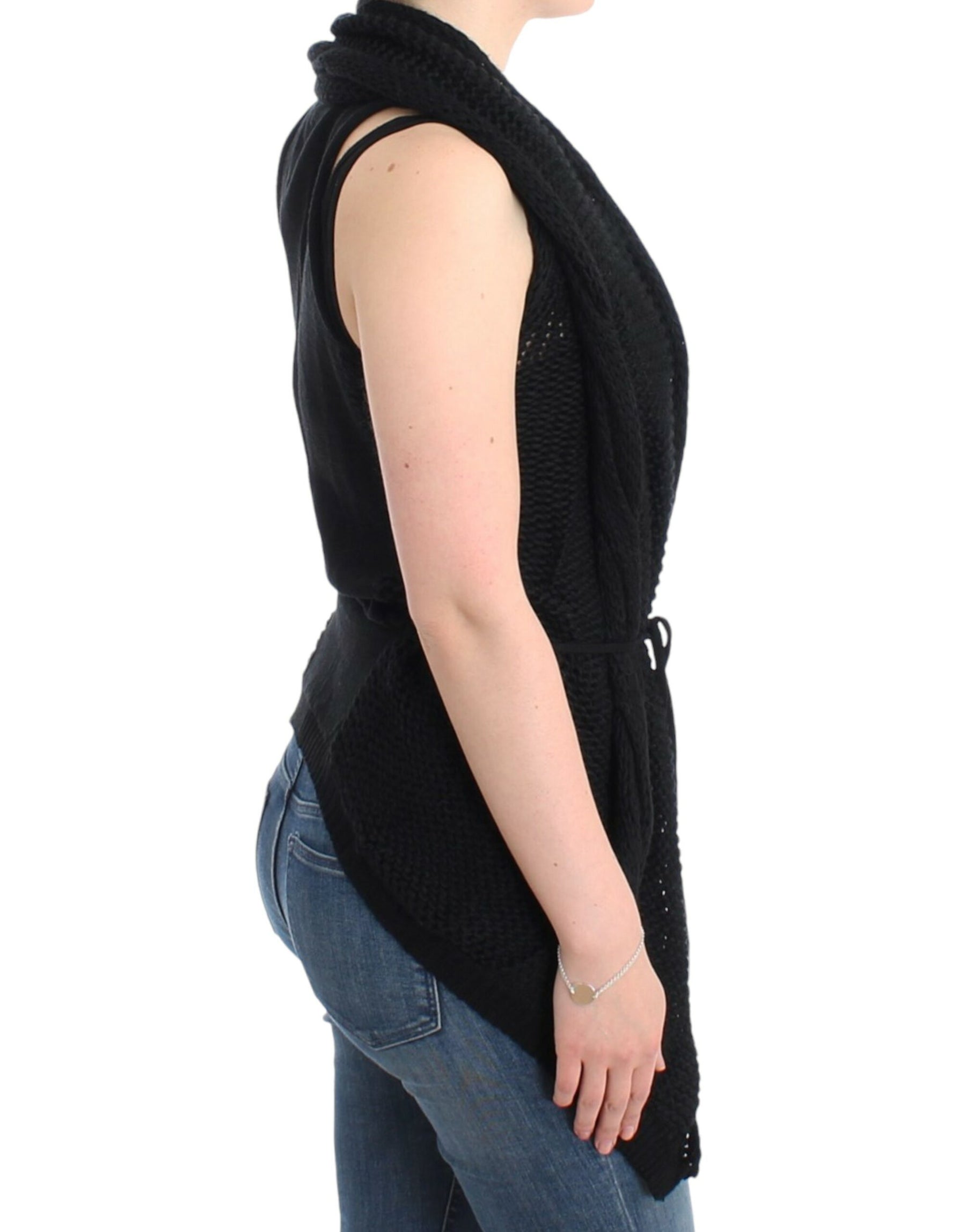 Costume National Black sleeveless knitted cardigan | Regal Royce