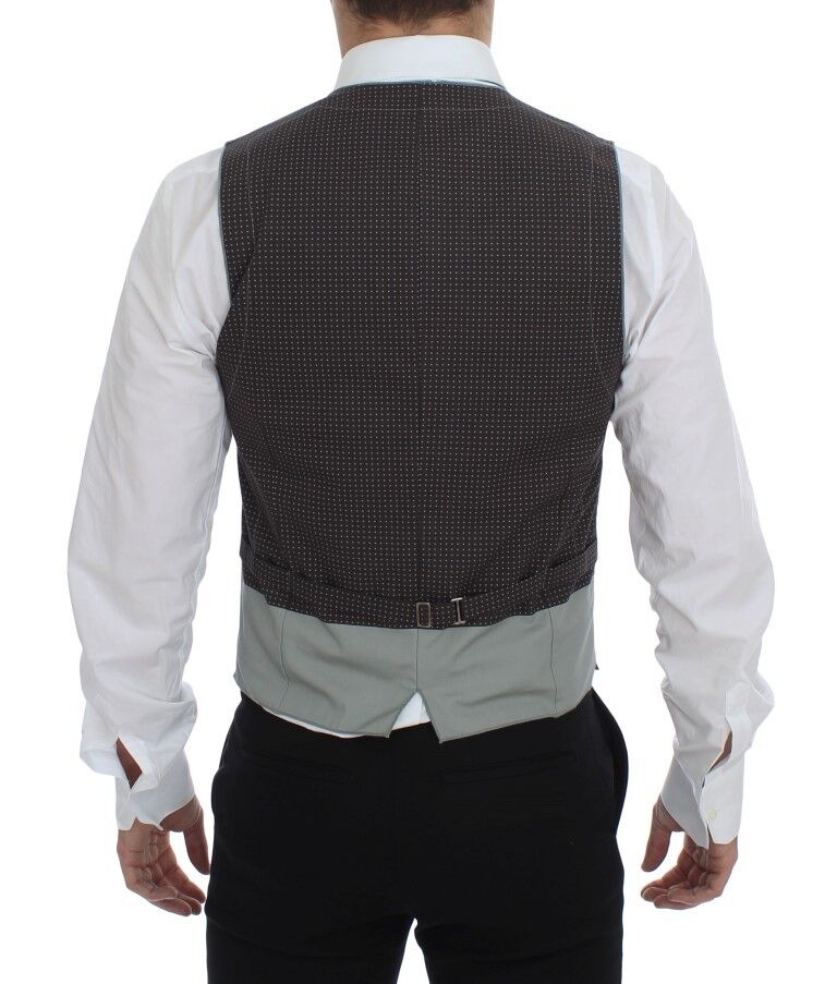 Dolce & Gabbana Gray Polka Dot Dress Vest Gilet Weste | Regal Royce