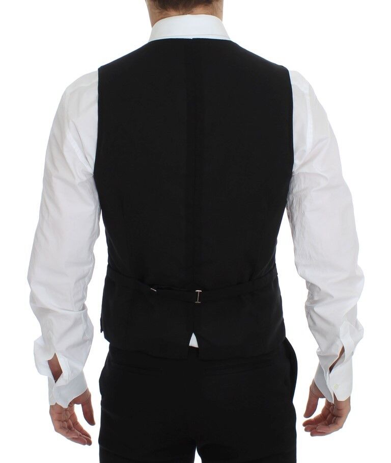 Dolce & Gabbana Black Wool Formal Dress Vest Gilet Jacket | Regal Royce