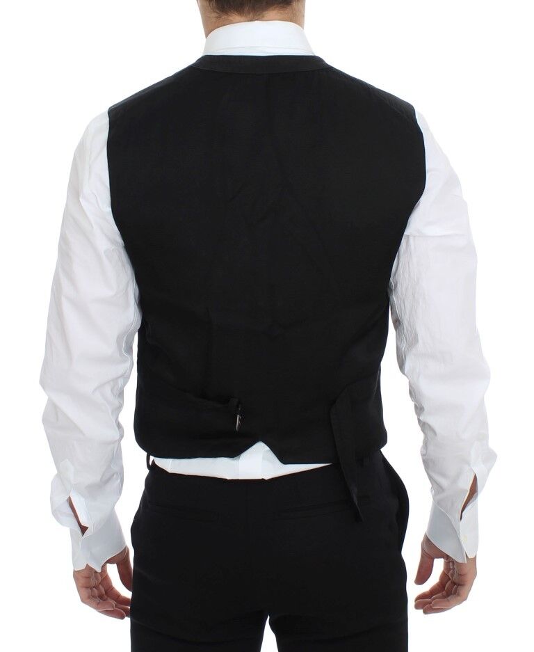Dolce & Gabbana Black Cotton Blend Dress Vest Gilet | Regal Royce