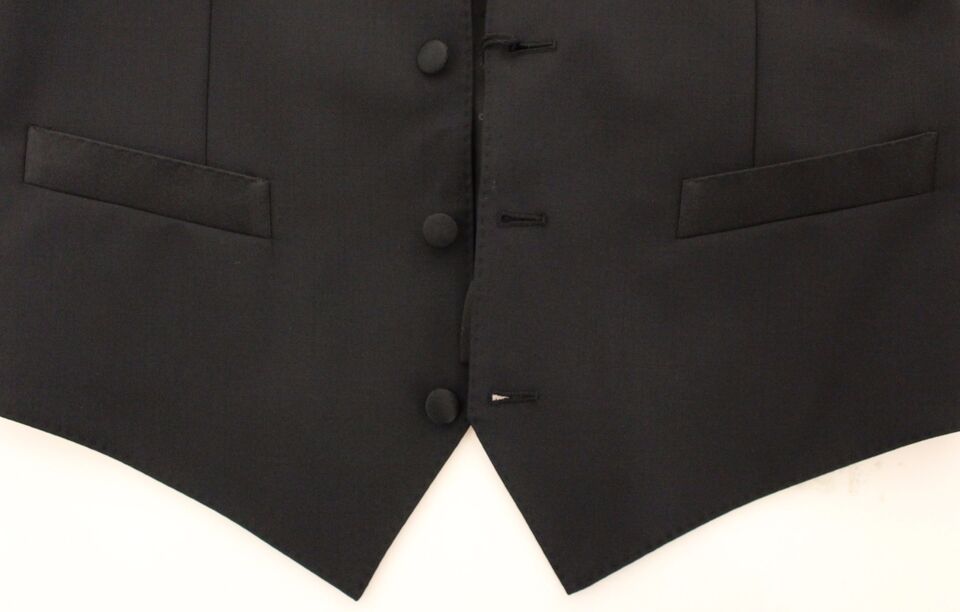 Dolce & Gabbana Black Wool Silk Stretch Dress Vest Blazer | Regal Royce
