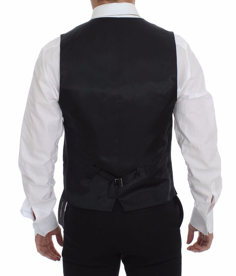 Dolce & Gabbana Gray Slim Fit Button Front Dress Formal Vest | Regal Royce