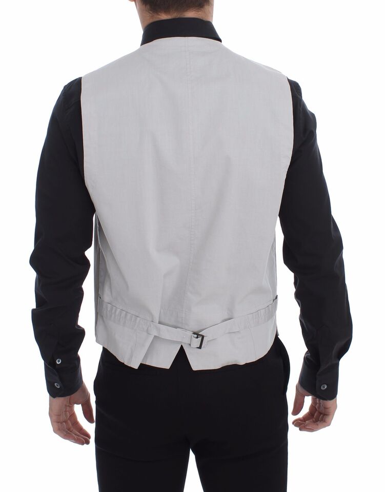 Dolce & Gabbana Beige Cotton Silk Blend Dress Vest Blazer | Regal Royce