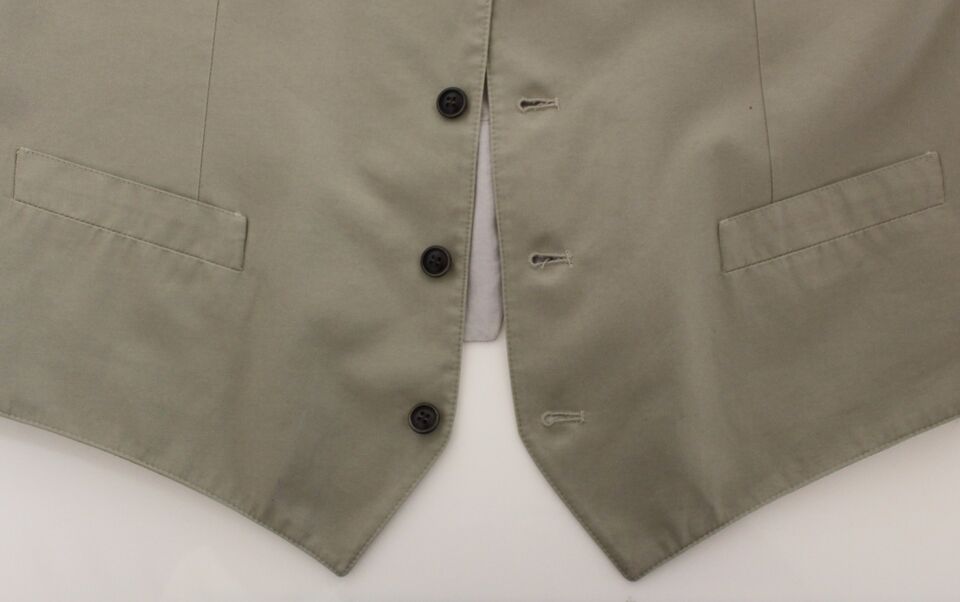 Dolce & Gabbana Beige Cotton Silk Blend Dress Vest Blazer | Regal Royce