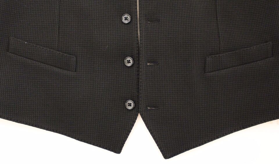 Dolce & Gabbana Black Cotton Dress Vest Blazer Jacket | Regal Royce