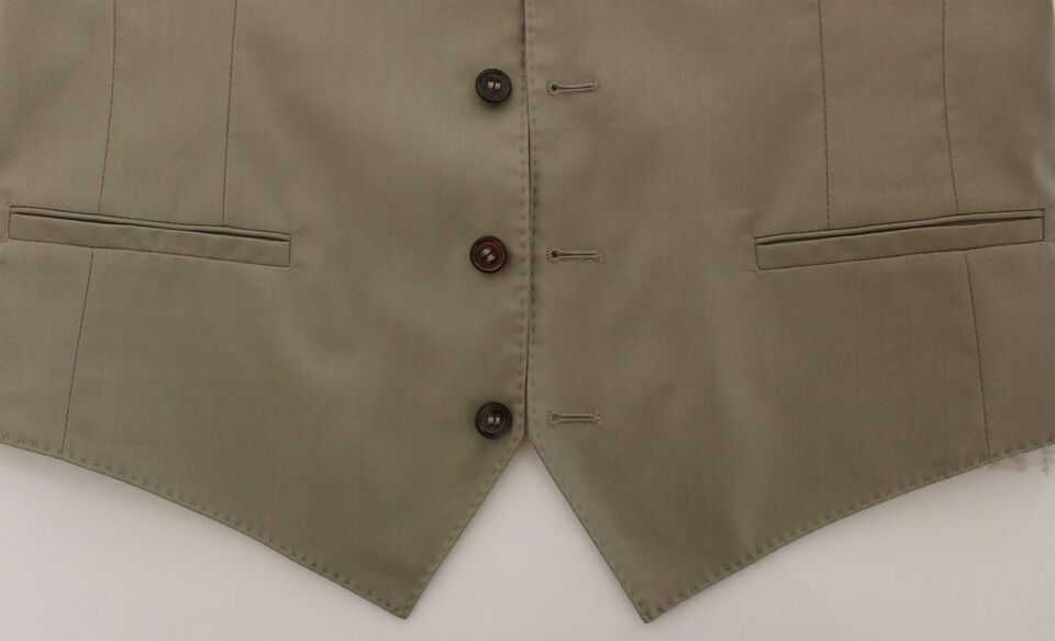Dolce & Gabbana Beige Cotton Dress Vest Blazer Jacket | Regal Royce