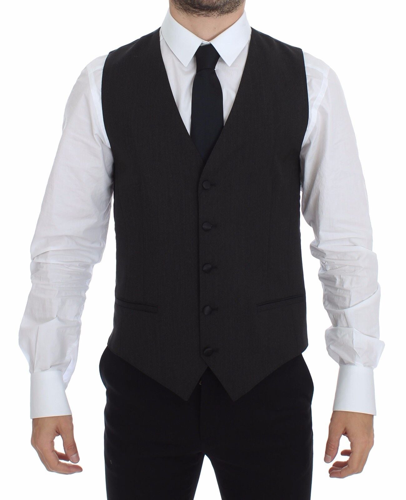 Dolce & Gabbana Gray Wool Stretch Dress Vest Blazer | Regal Royce