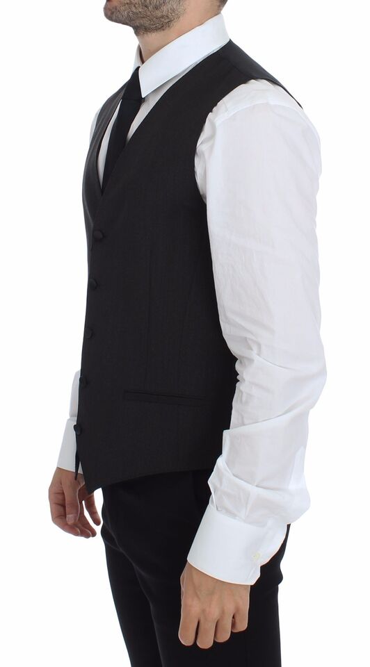Dolce & Gabbana Gray Wool Stretch Dress Vest Jacket Blazer | Regal Royce