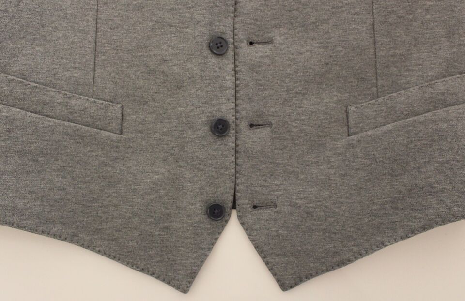 Dolce & Gabbana Gray Cotton Stretch Dress Vest Blazer | Regal Royce