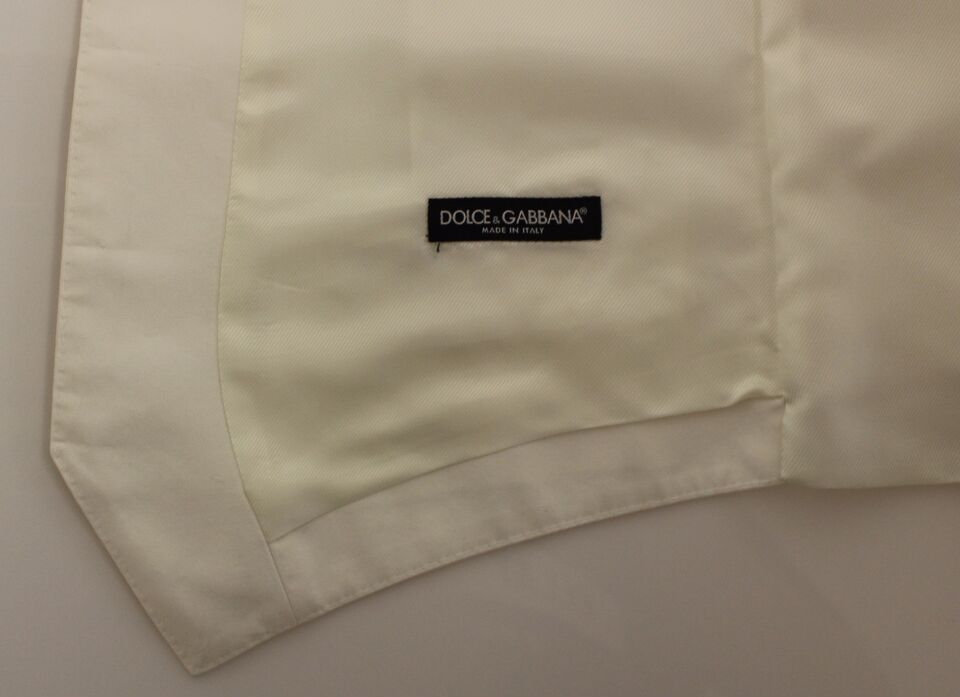 Dolce & Gabbana White Cotton Silk Blend Dress Vest Blazer | Regal Royce