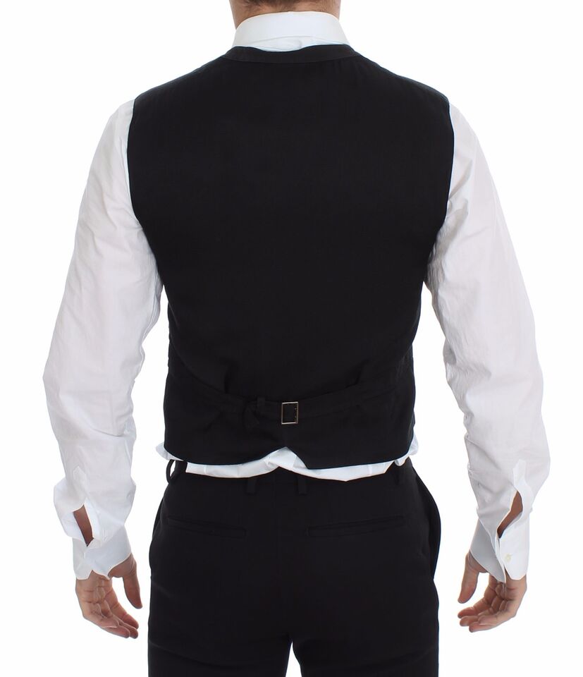 Dolce & Gabbana Black Cotton Viscose Dress Vest Blazer | Regal Royce