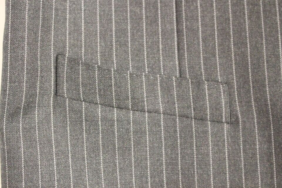 Dolce & Gabbana Gray Striped Wool Single Breasted Vest | Regal Royce