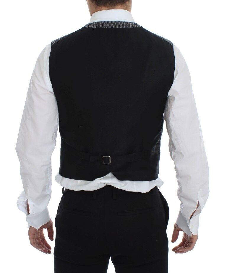 Dolce & Gabbana Gray Cotton Blend Logo Vest Gilet Weste | Regal Royce