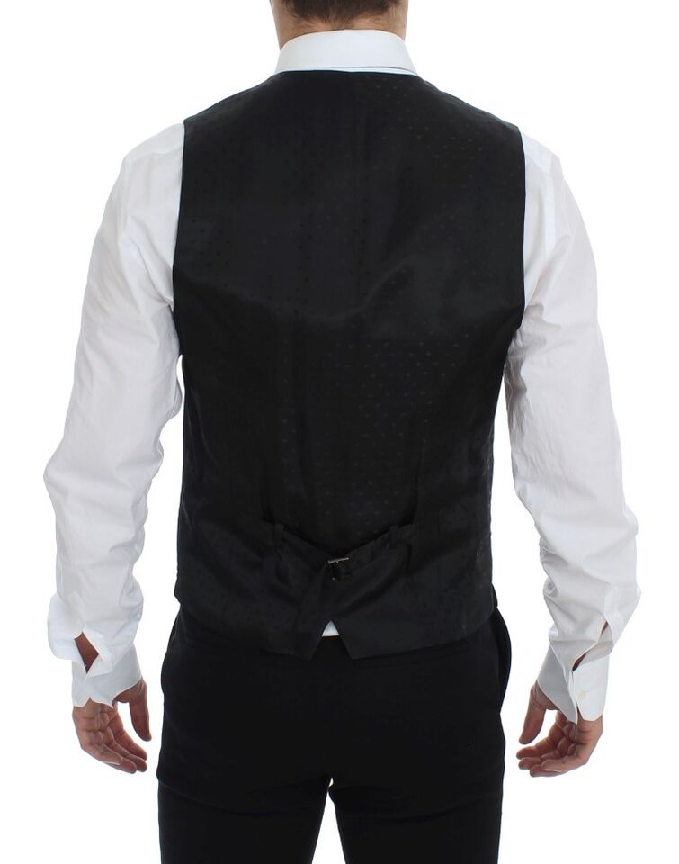 Dolce & Gabbana Black Wool Formal Dress Vest Gilet Weste | Regal Royce