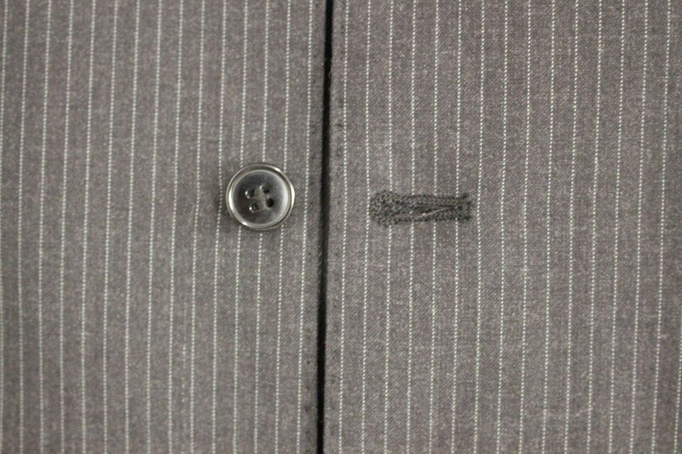Dolce & Gabbana Gray Striped Wool Single Breasted Vest | Regal Royce