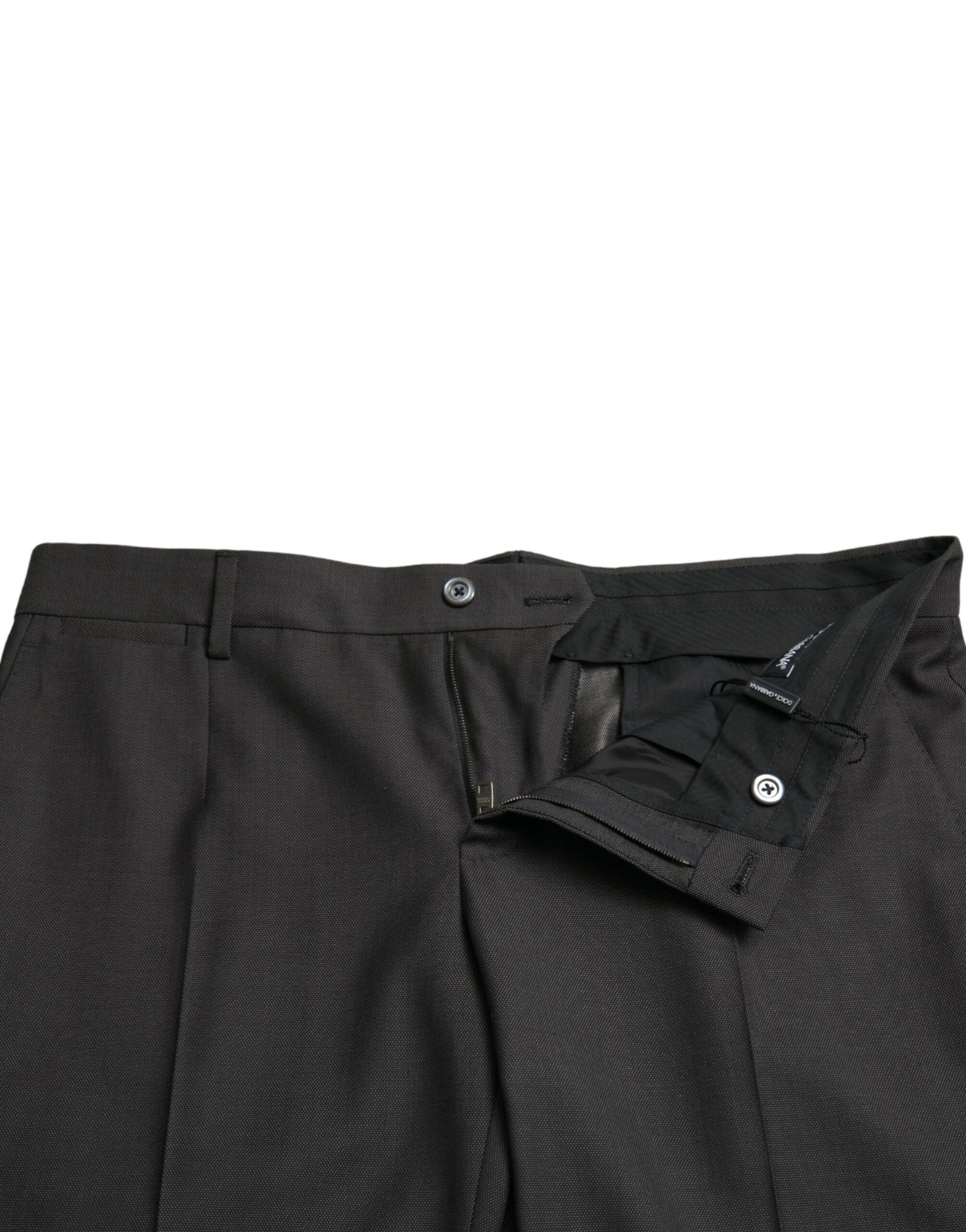 Dolce & Gabbana Dark Gray Stretch Slim Formal Pants | Regal Royce