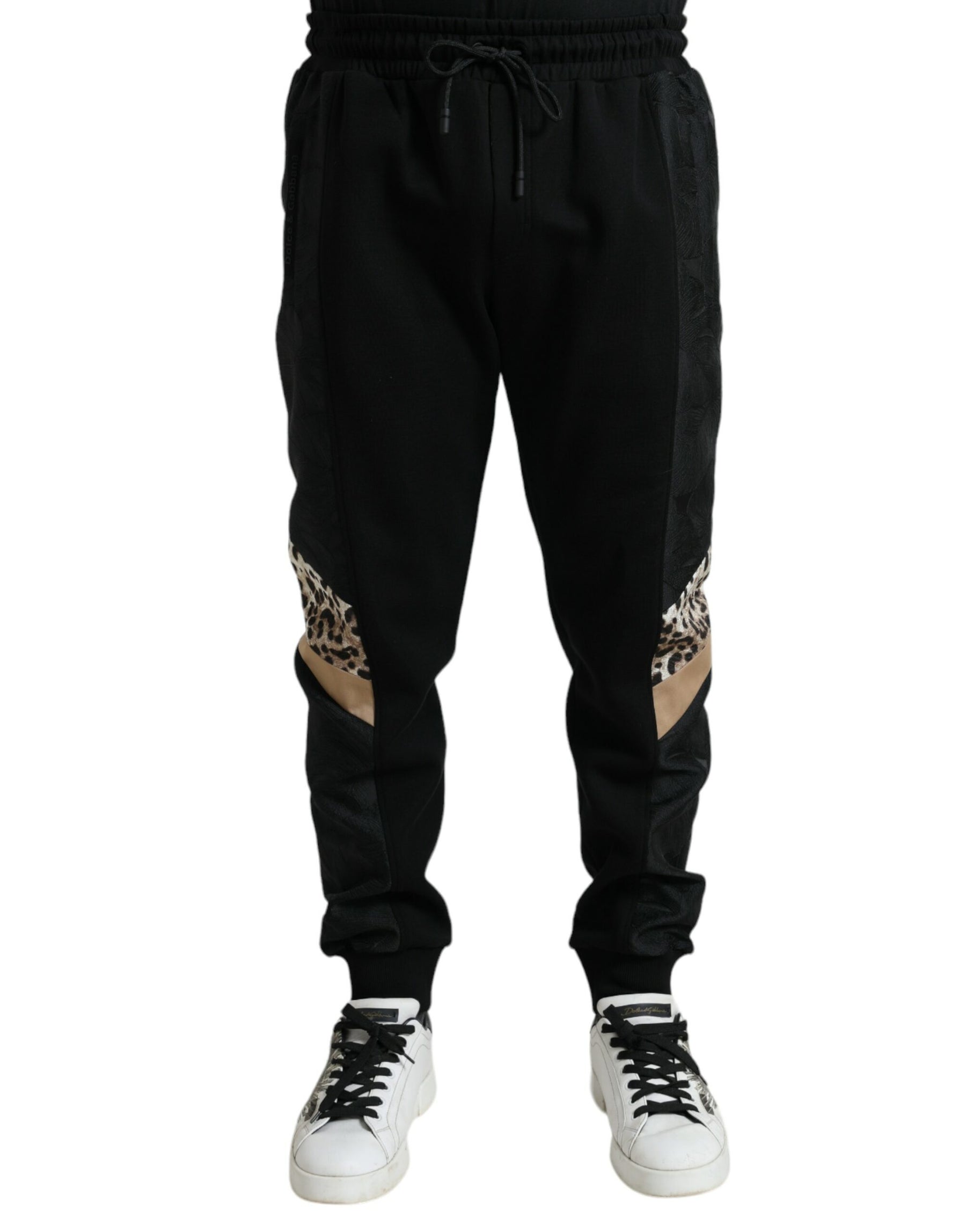Dolce & Gabbana Black Cotton Slim Stretch Jogger Pants | Regal Royce