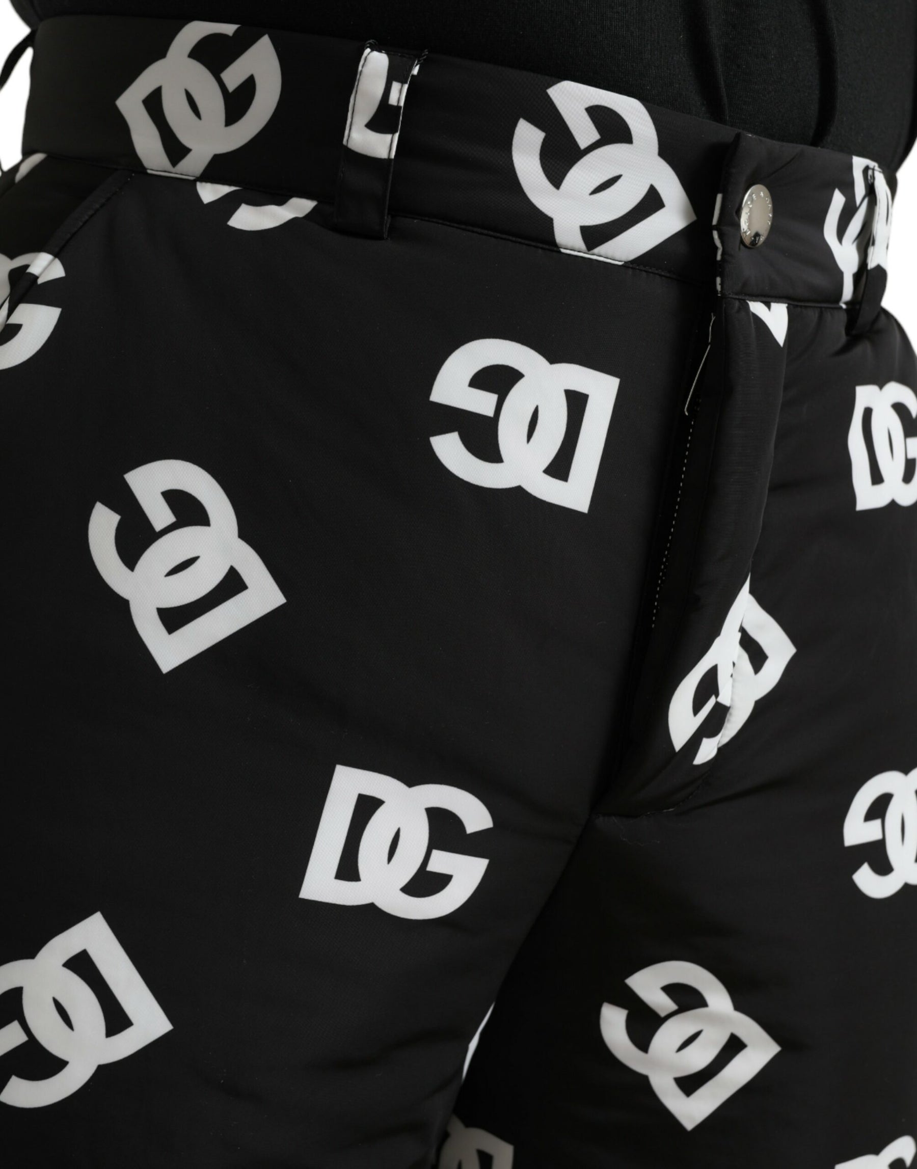 Dolce & Gabbana Black Logo DG Print Wide Leg Pants | Regal Royce
