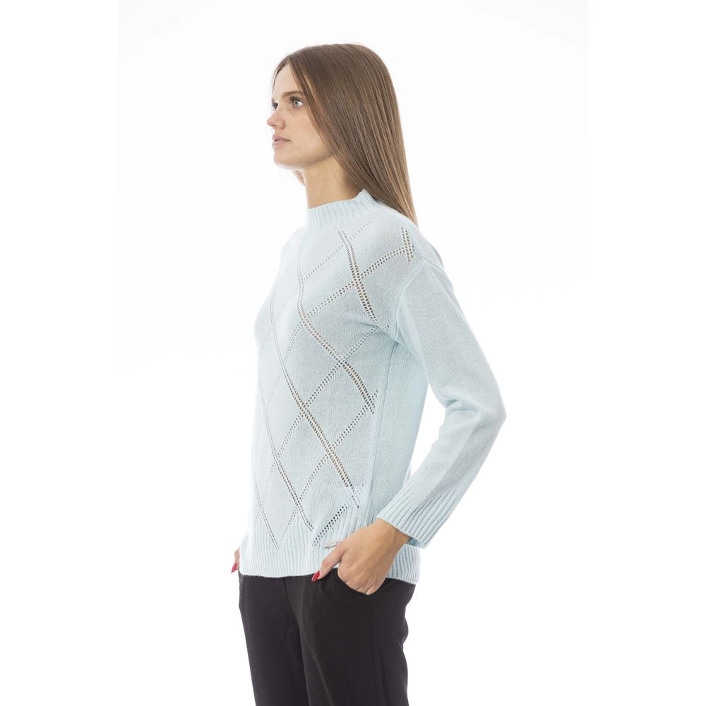 Baldinini Trend Light Blue Wool Women Sweater | Regal Royce