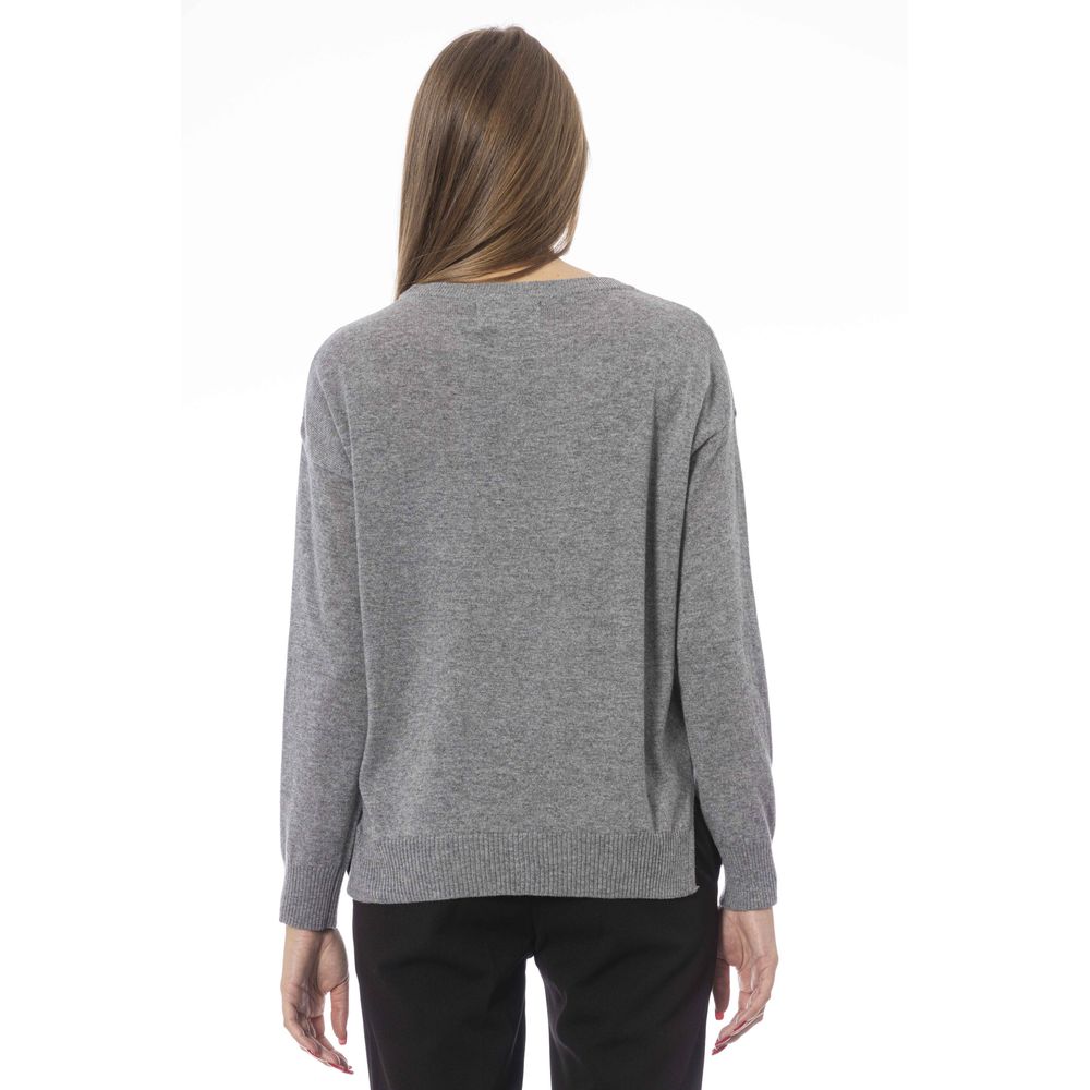 Baldinini Trend Gray Viscose Sweater