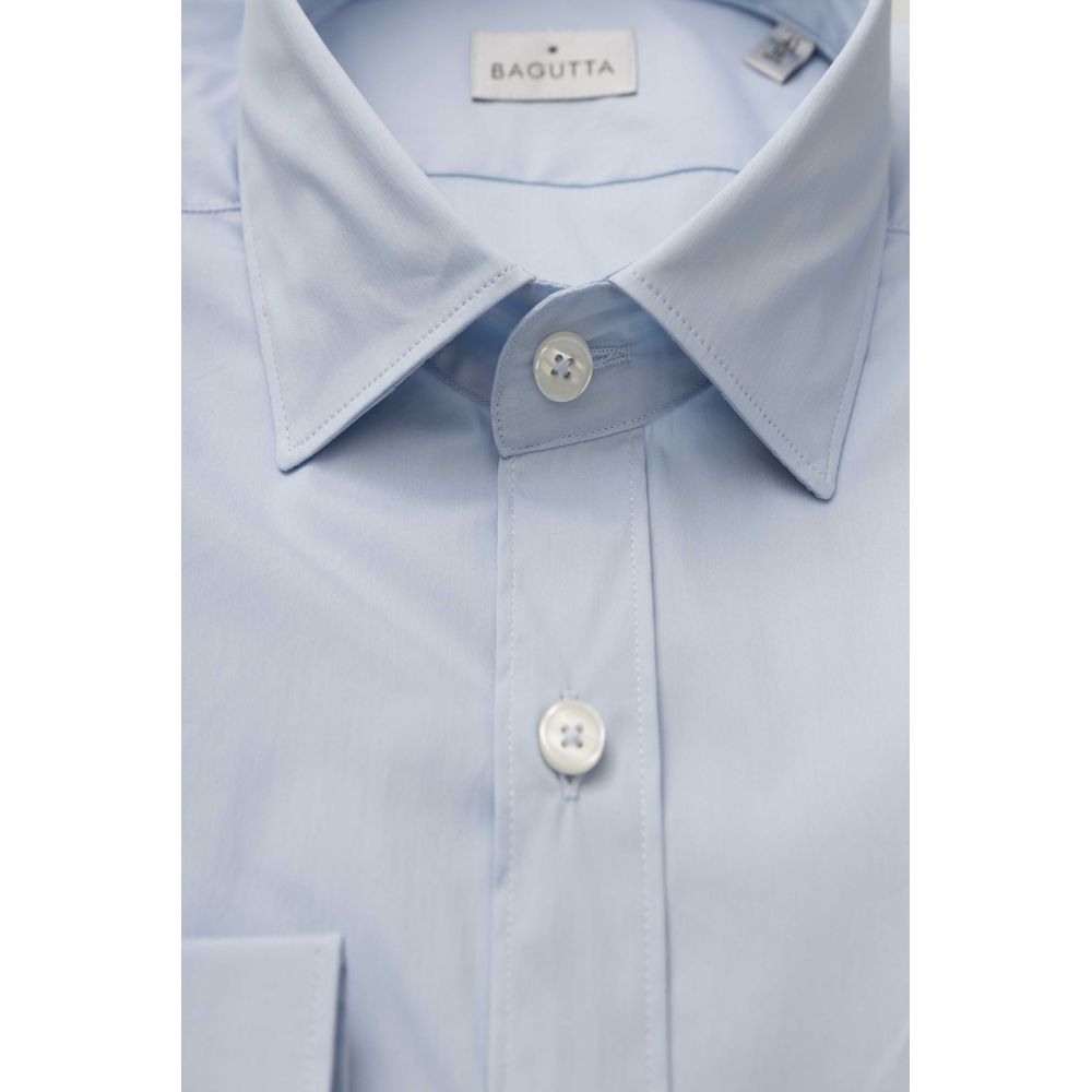 Bagutta Light Blue Cotton Men Shirt | Regal Royce