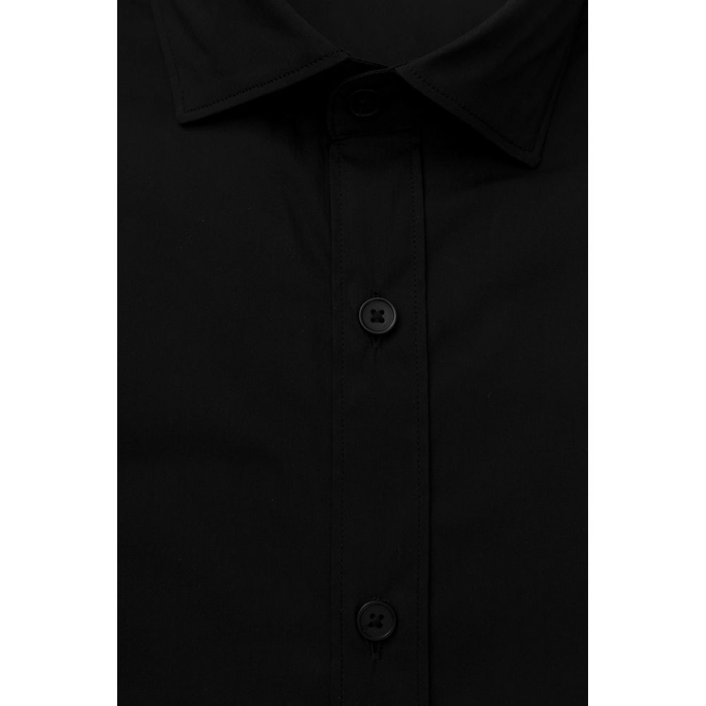 Bagutta Black Cotton Men's Slim Shirt | Regal Royce