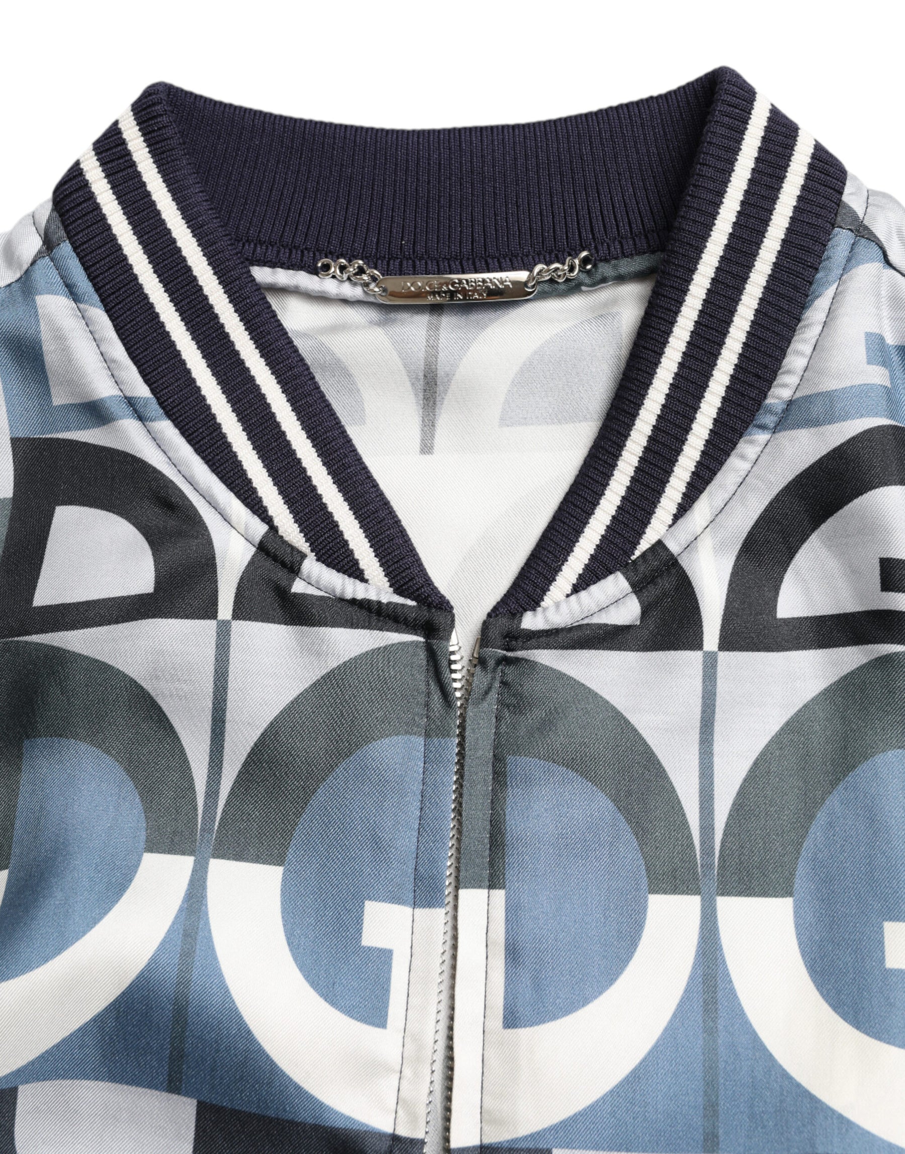 Dolce & Gabbana Multicolor Logo Print Bomber Blouson Jacket | Regal Royce