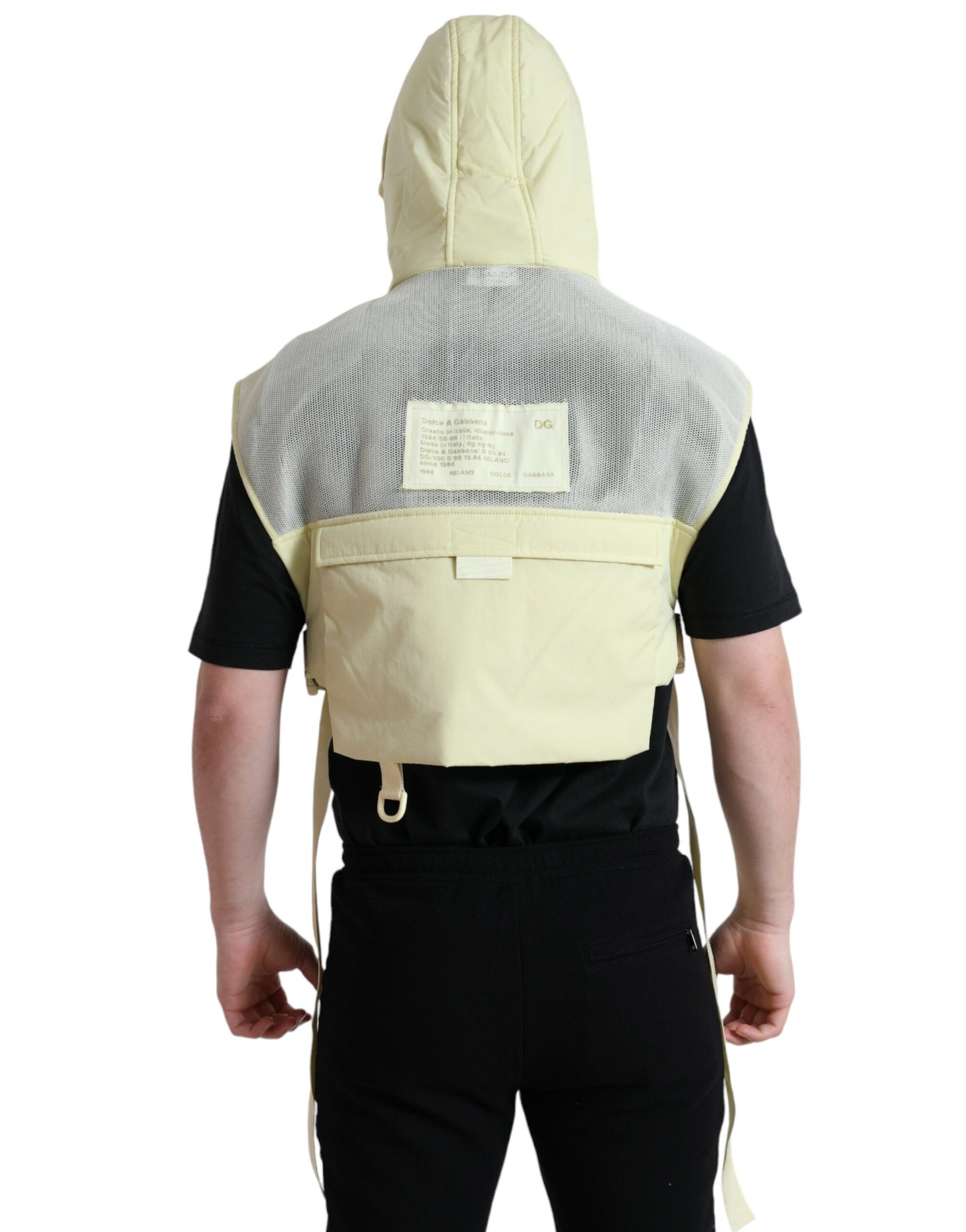 Dolce & Gabbana Yellow Nylon Hooded Sportswear Vest Jacket | Regal Royce