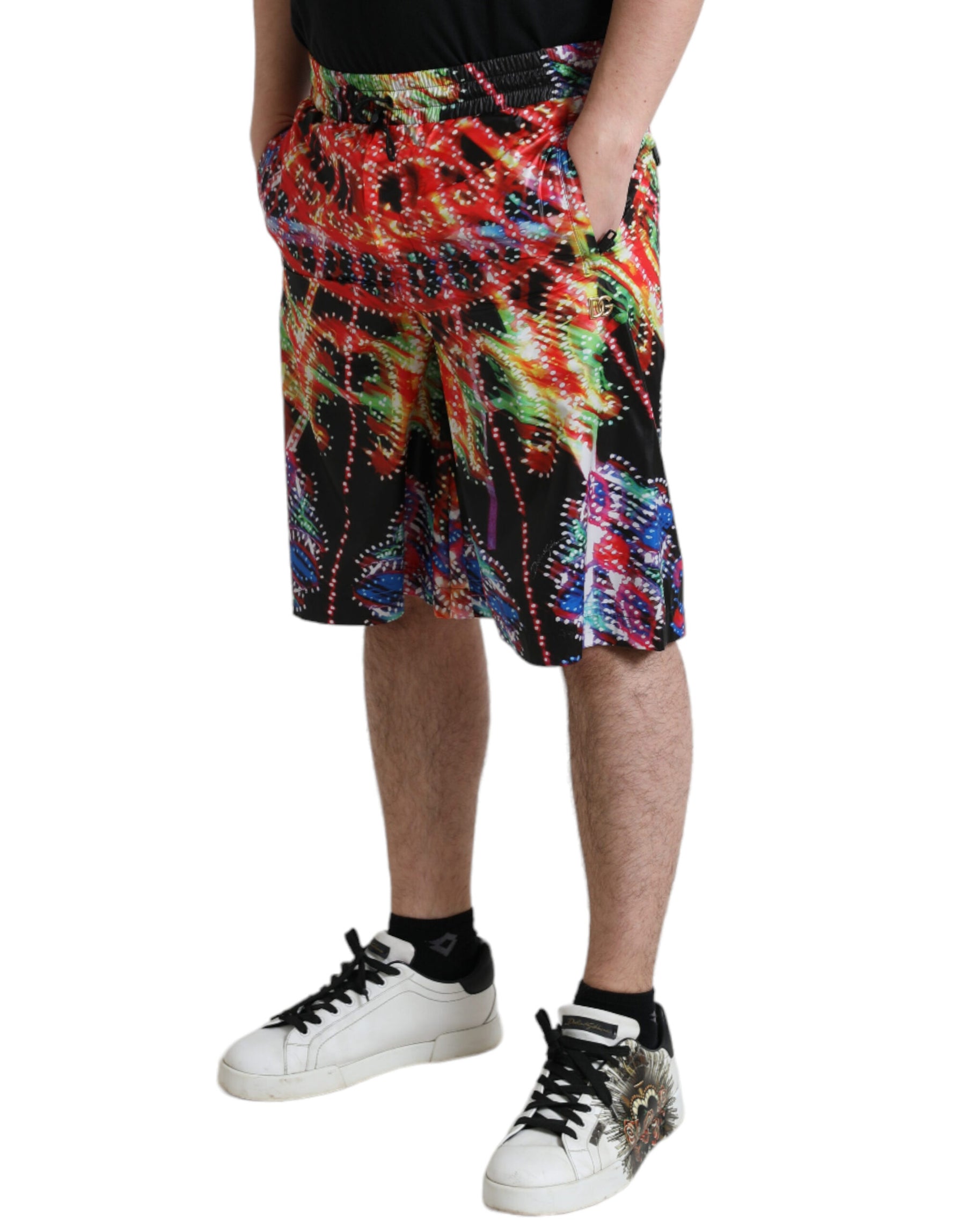 Dolce & Gabbana Multicolor Luminarie Print Men Bermuda Shorts | Regal Royce