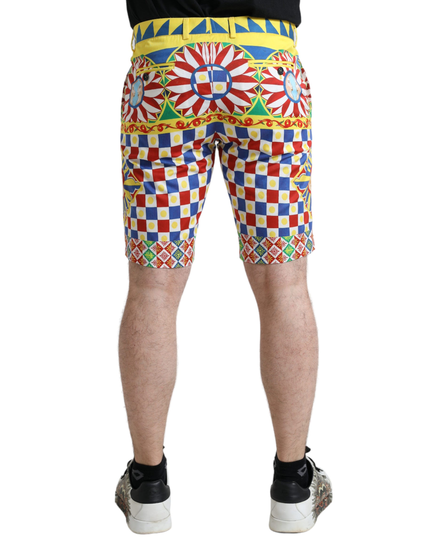 Dolce & Gabbana Multicolor Carretto Print Men Bermuda Shorts | Regal Royce
