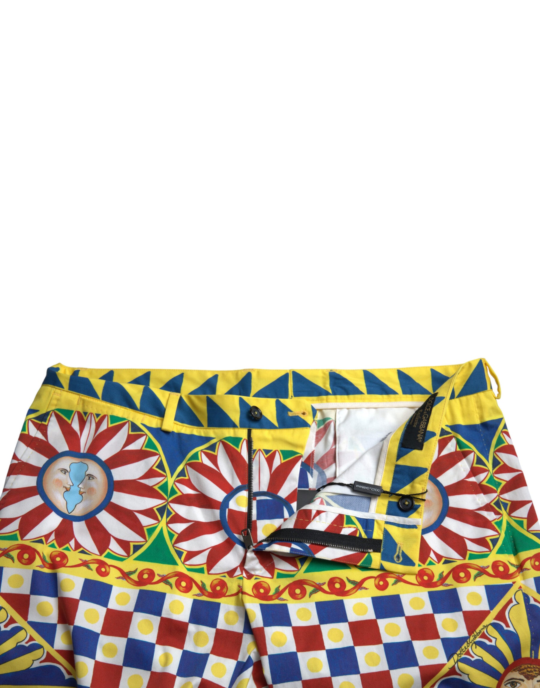 Dolce & Gabbana Multicolor Carretto Print Men Bermuda Shorts | Regal Royce