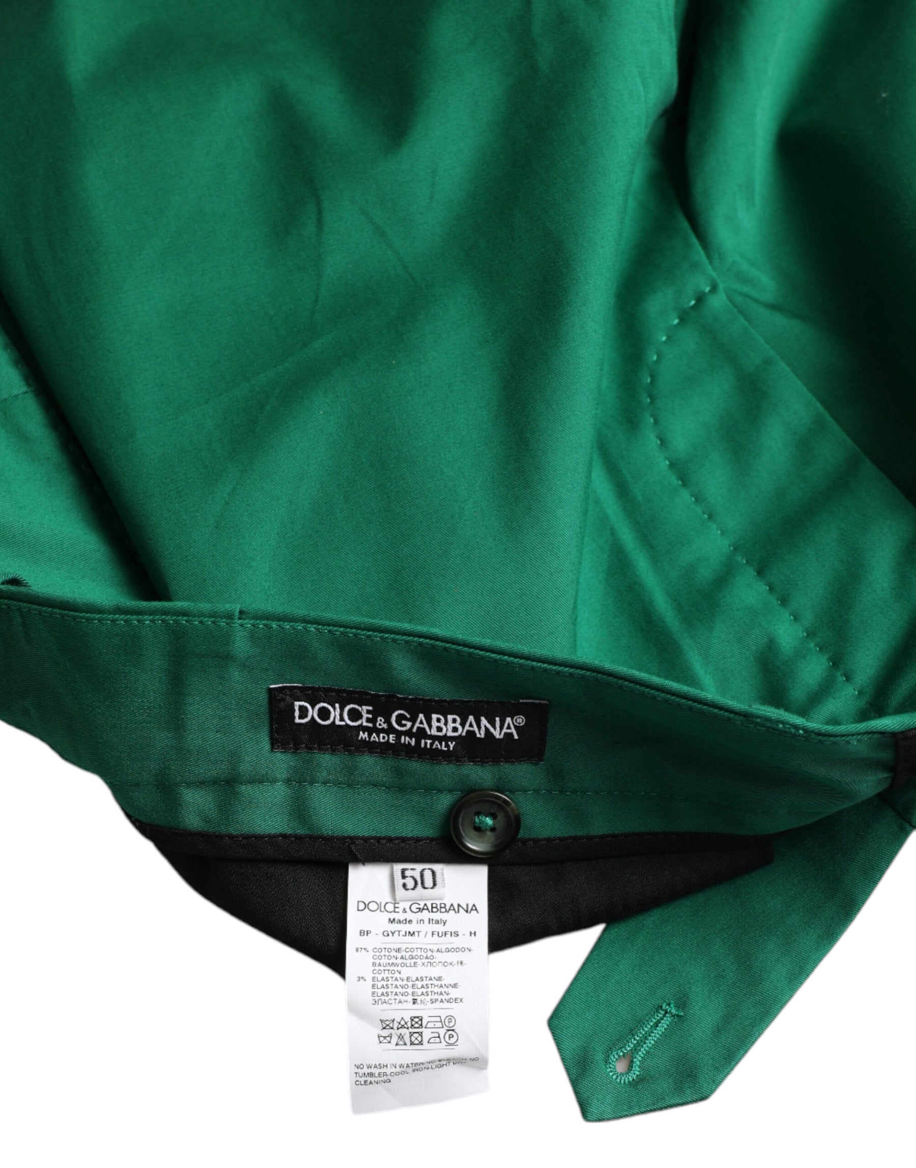 Dolce & Gabbana Deep Green Cotton Stretch Men Bermuda Shorts | Regal Royce