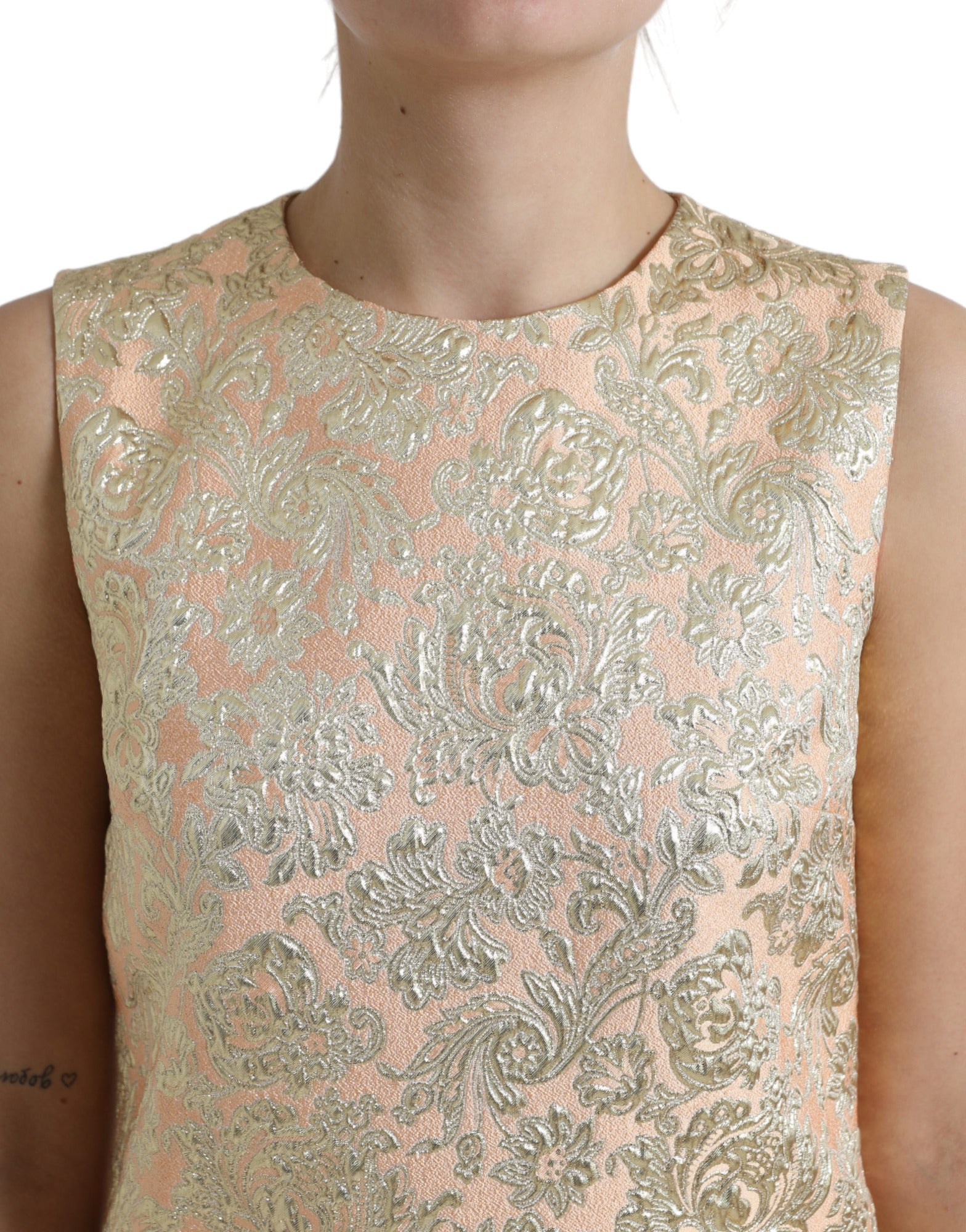 Dolce & Gabbana Metallic Floral Jacquard A-line Mini Dress | Regal Royce