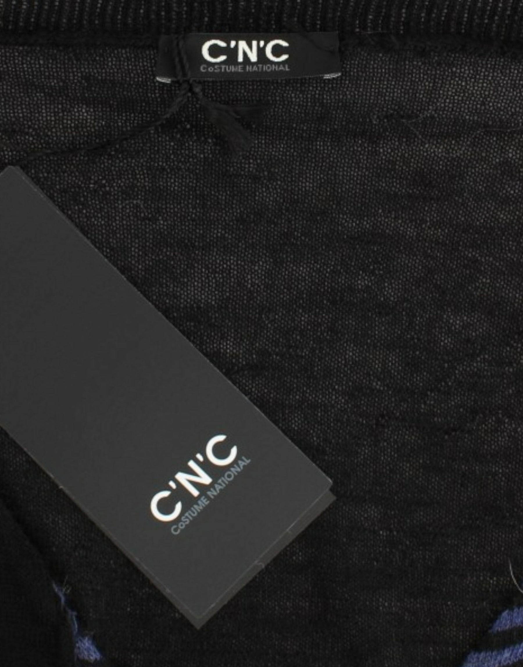 Costume National Black striped V-neck sweater | Regal Royce