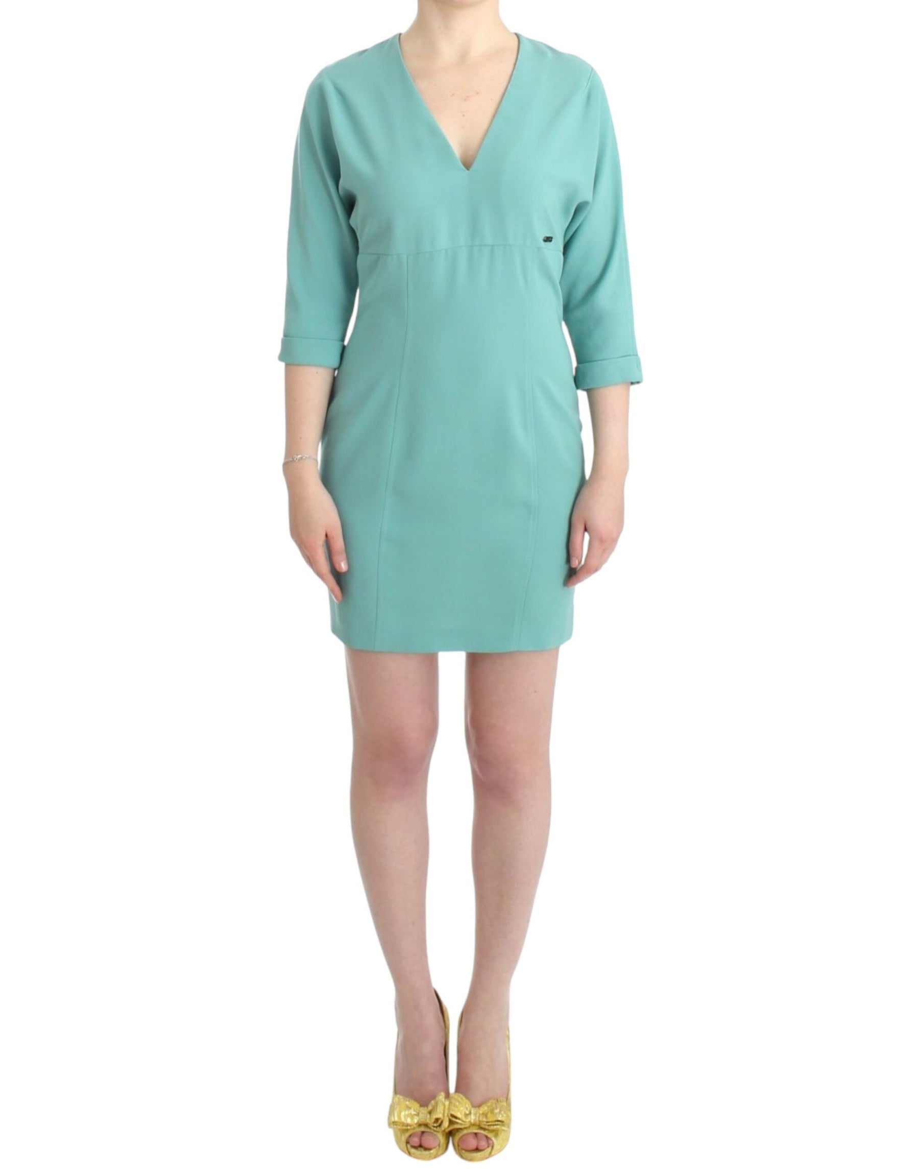 Costume National Green 3/4 sleeved sheath dress | Regal Royce