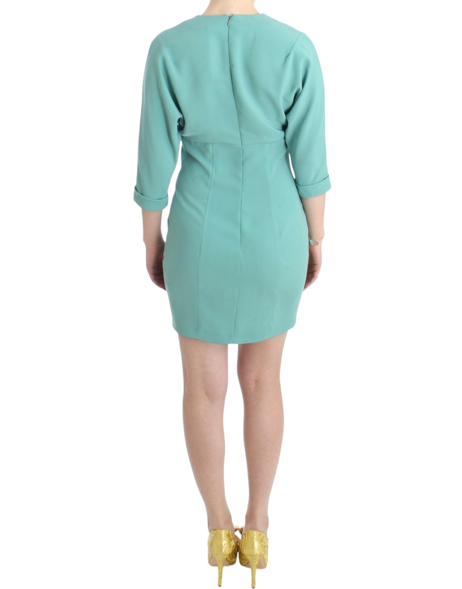 Costume National Green 3/4 sleeved sheath dress | Regal Royce