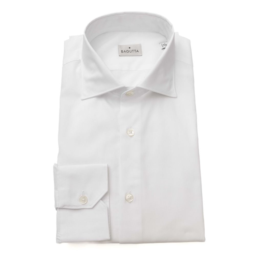 Bagutta White Cotton Men Shirt | Regal Royce