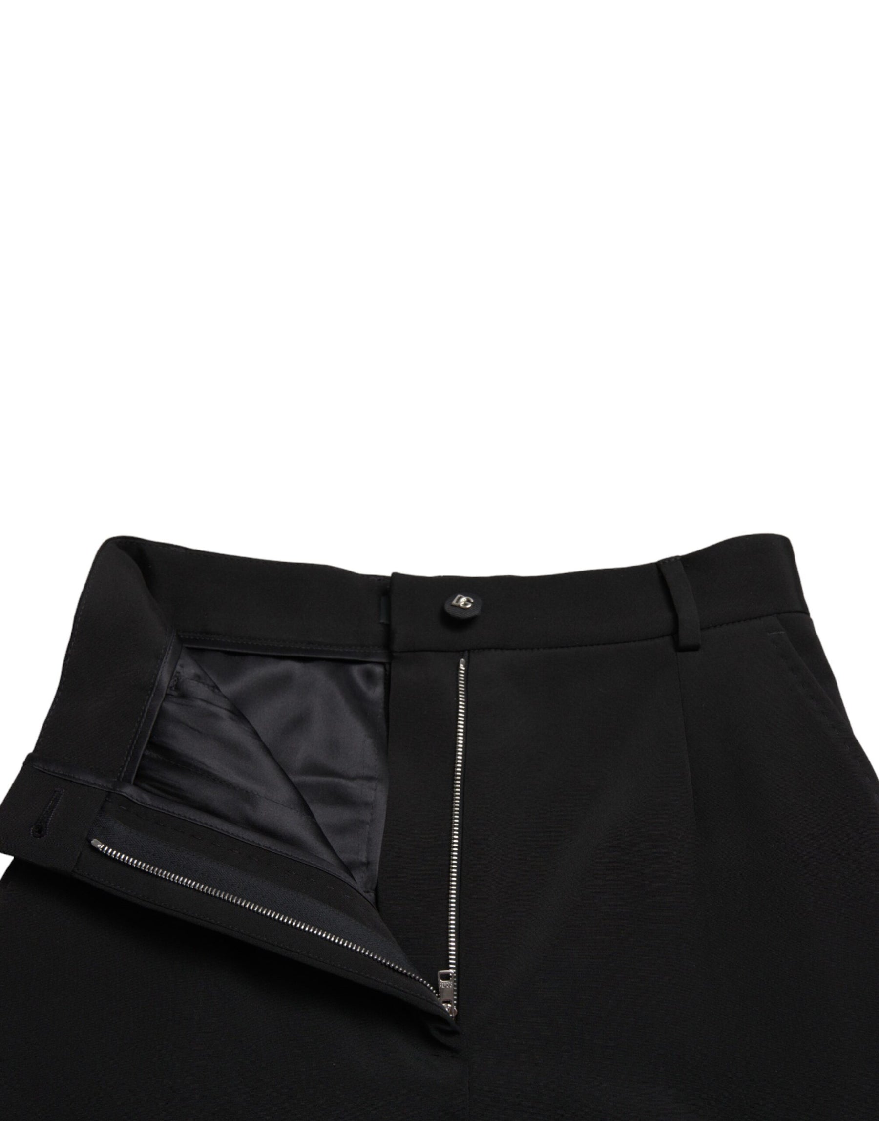 Dolce & Gabbana Black Wool Stretch High Waist Skinny Pants | Regal Royce