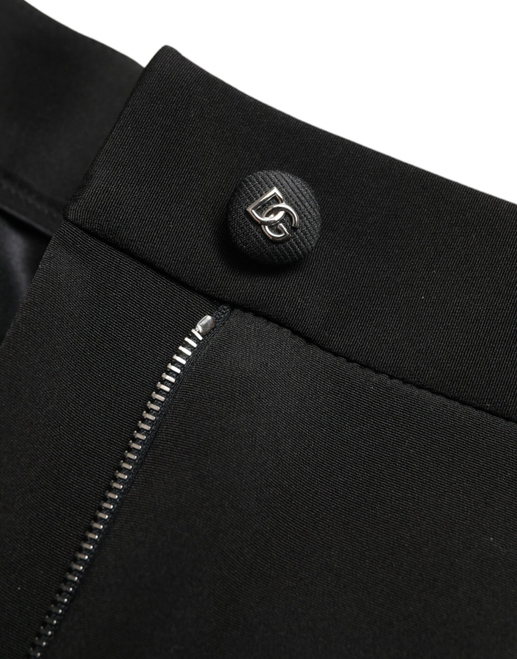 Dolce & Gabbana Black Wool Stretch High Waist Skinny Pants | Regal Royce