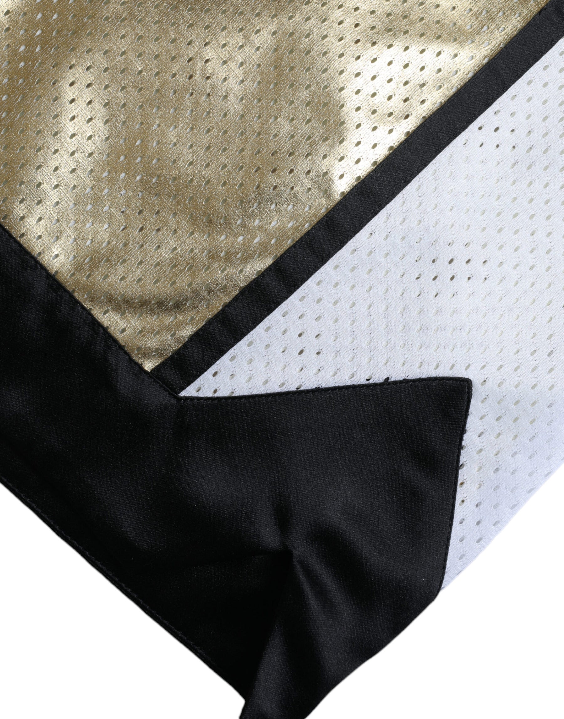 Dolce & Gabbana Gold Polyester Perforated High Waist Shorts | Regal Royce