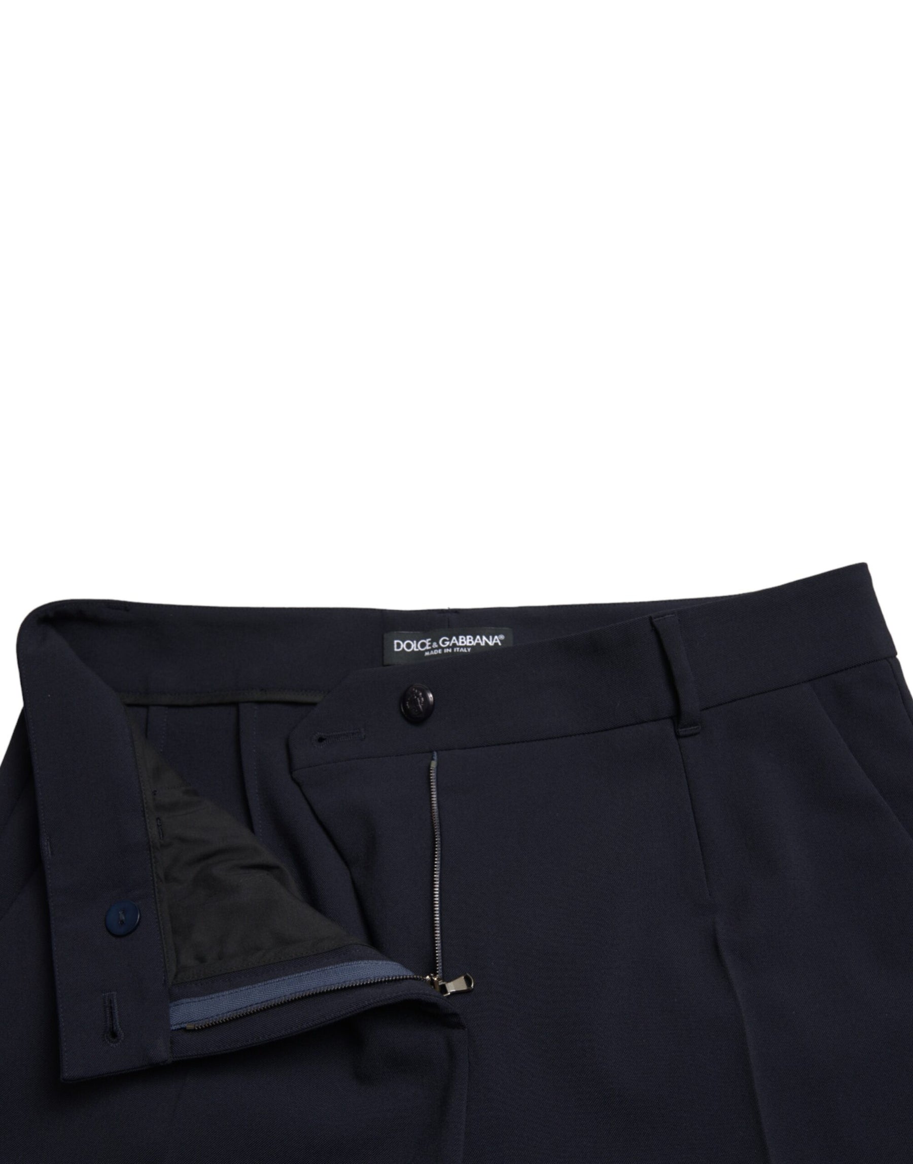 Dolce & Gabbana Blue Mid Waist Tapered Cropped Pants | Regal Royce
