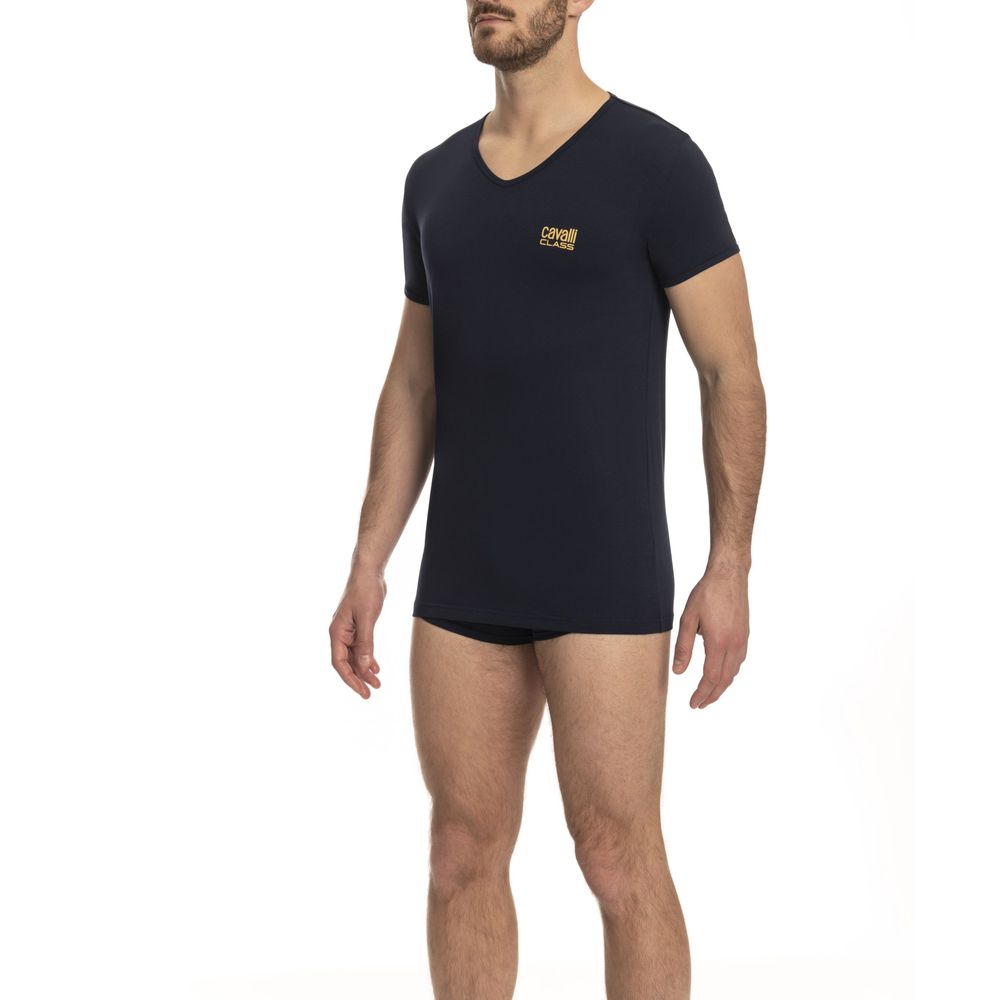 Cavalli Class Blue Cotton Men T-Shirt | Regal Royce