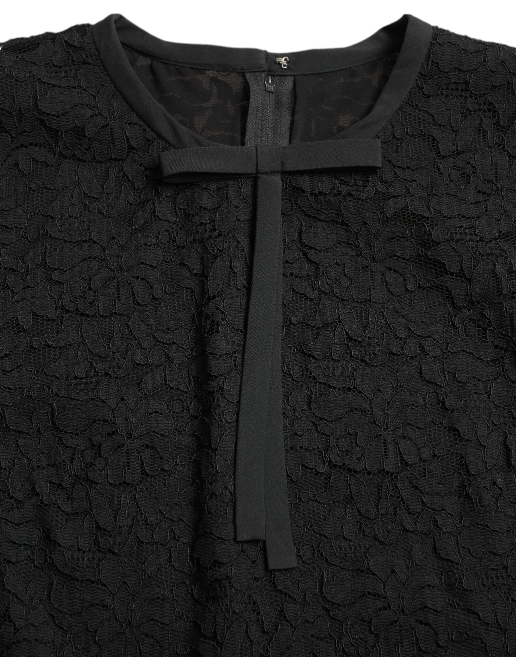 Dolce & Gabbana Black STAFF Blouse Floral Lace Nylon Top | Regal Royce