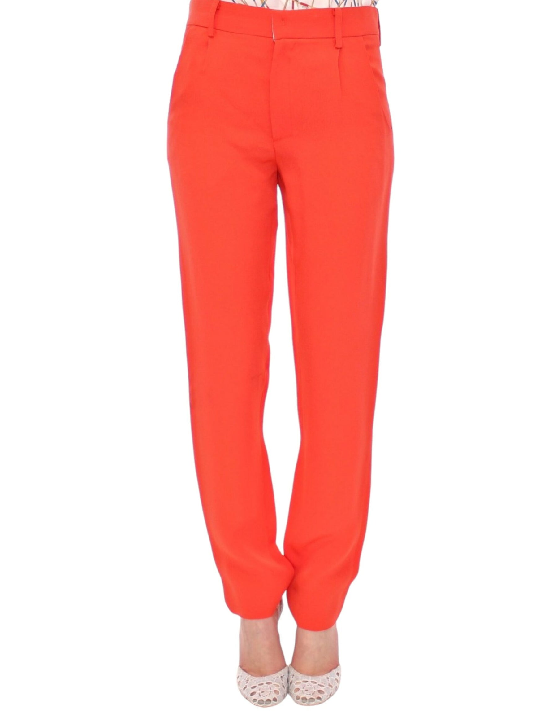 CO|TE Orange boyfriend stretch pants | Regal Royce